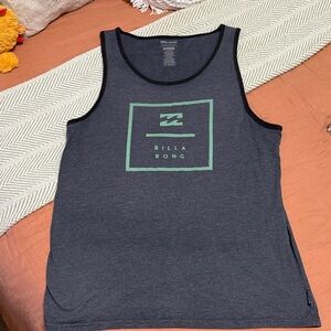 Billabong Charcoal and Mint Tank Top size Large